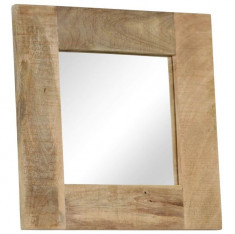 Oglinda, lemn masiv de mango, 50 x 50 cm foto