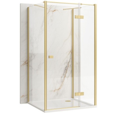 Cabina de dus Rea Atlas 80x80 Brush Gold foto