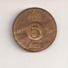 Moneda Suedia - 5 Ore 1960