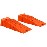 DURHAND Set 2 Rampe de &Icirc;ncărcare pentru Mașină din Plastic cu Sarcină Maximă 5 Tone, 91x30x21 cm, Portocaliu | Aosom Romania