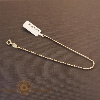 Bratara placata cu aur 18K pentru femei, model cu bilute clasice, 18 cm foto