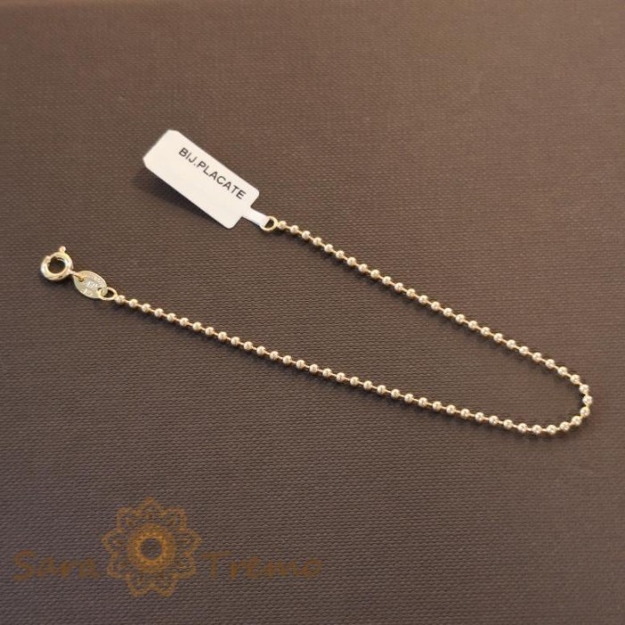 Bratara placata cu aur 18K pentru femei, model cu bilute clasice, 18 cm