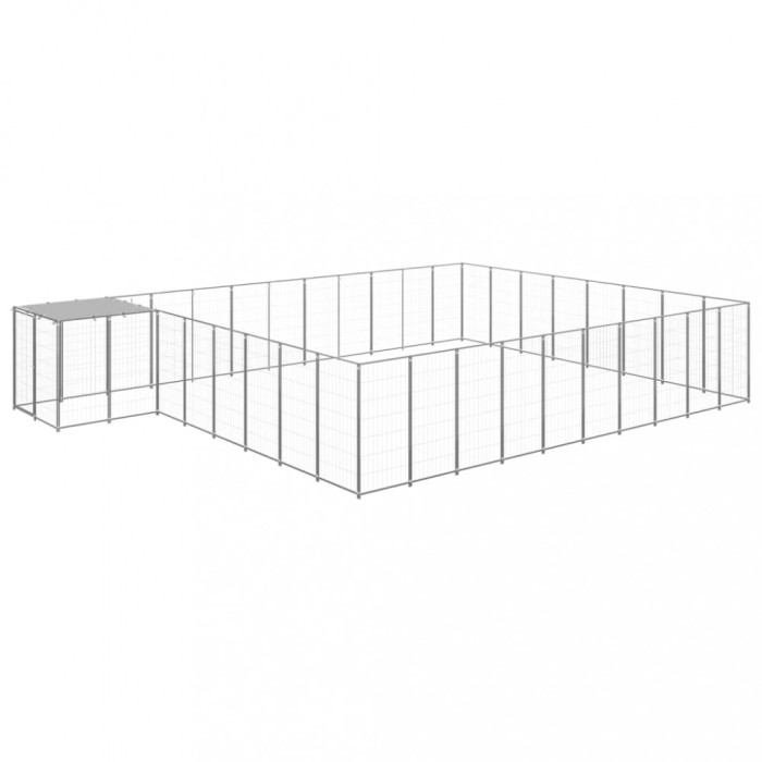 Padoc pentru c&acirc;ini, argintiu, 25,41 m&sup2;, oțel