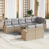 vidaXL Set de canapea pentru grădină Manual 9 pcs Bej 55 x 55 x 37 cm