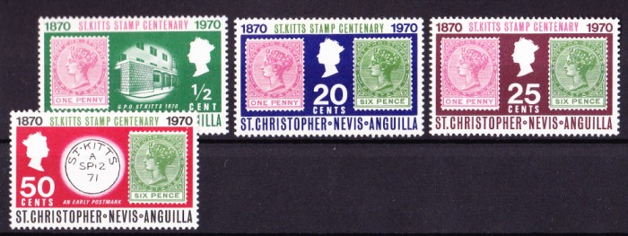 TSV$ - 1970 MICHEL 222- 225 ST. KITTS &amp; NEVIS MNH/** LUX