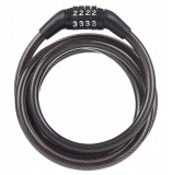 Antifurt pentru bicicleta cu cifru, 100 cm, cod 4 cifre, otel si silicon, negru
