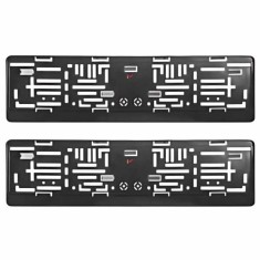 Set 2 Buc Suport din Plastic Flexibil pentru Numar Inmatriculare Auto, Negru