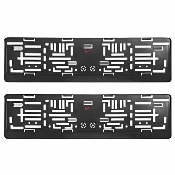 Set 2 Buc Suport din Plastic Flexibil pentru Numar Inmatriculare Auto, Negru
