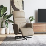 Cumpara ieftin Fotoliu rabatabil cu suport picioare cappuccino piele ecologică