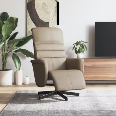vidaXL Fotoliu rabatabil cu suport picioare cappuccino piele ecologică