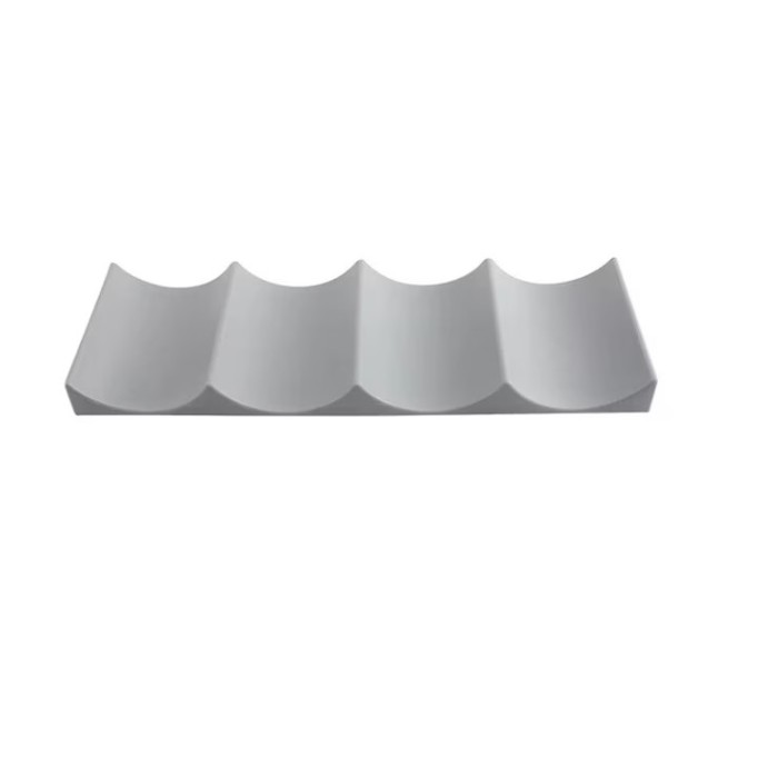 Suport pentru 2 sticle de vin, 293 x 100 mm, design ondulat, plastic, gri