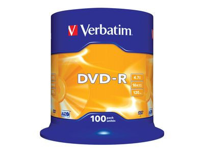 Verbatim DVD-R 100 bucati, 16x, 4.7GB foto