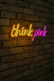 Decoratiune luminoasa LED, Think Pink, Benzi flexibile de neon, DC 12 V, Galben, Neon Graph