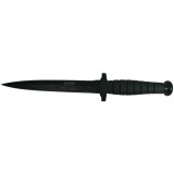 Cutit-Sting tip baioneta Rambo VI cu doua taisuri, maner cauciuc + teaca, Master Cutlery