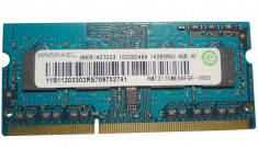 Memorie Sodimm RAMAXEL 4Gb DDR3 1600Mhz PC3-12800, 1.5v , rmt3170me68f9f foto