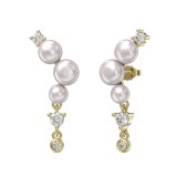 Cumpara ieftin Cercei cu perle si cristale albe