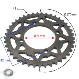 Pinion transmisie spate cross 110-125cc,pas428,41z Cod Produs: MX_NEW WLD-61