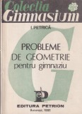 Carte Matematica Probleme Geometrie Gimnaziu I. Petrica 1992 Brosata 125 Pagini 16x24 cm Romana