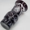 Vaza romaneasca cristal rosu rubin, veche, vintage