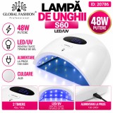 Lampa unghii S60, Led/UV, 48W, Alb