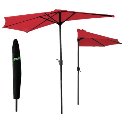 Umbrela balcon 270x250 cm, montaj pe perete, cu manivela si husa impermeabila, poliester 180g/mp, rosu Household NewTrend foto