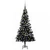 VidaXL Brad Crăciun pre-iluminat cu set globuri, negru, 120 cm, PVC 3077674