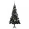 vidaXL Brad Crăciun pre-iluminat cu set globuri, negru, 120 cm, PVC 3077674