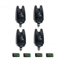 Set 4 senzori/avertizori pescuit Carp expert cu baterii de 9v incluse