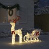 VidaXL Decoratune de Crăciun Ren și Sanie 100 LED-uri Alb Rece 4019493