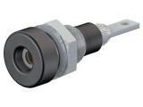 Soclu Banană 2mm 10A 23mm Negru Panou Izolat