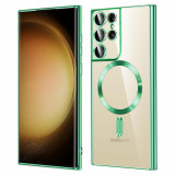 Husa pentru Samsung Galaxy S21 Ultra 5G, Techsuit Luxury Crystal MagSafe, Light Green
