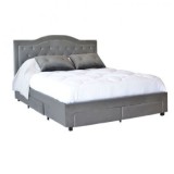 Cumpara ieftin Pat 160x200 cm Terasino Gri cu 4 sertare Tapitat Catifea Somiera Inclusa (cod D3)