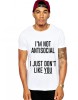 Tricou alb barbati - I&#039;m not antisocial - XL, THEICONIC