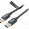 Cablu USB 2.0 A-A 1m Nichelat Negru VENTION