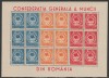 Romania 1947 - Confederatia Generala a Muncii, CGM minicoala de 6 serii LP 209 a, bloc de 18 timbre MNH, eroare de taiere, Istorie, Nestampilat