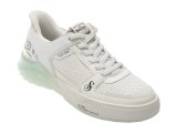 Pantofi sport SKECHERS albi, SIZZLE, din piele naturala