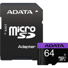 MicroSDHC 64GB + adaptor SD (Class10), Adata &amp;#039;AUSDX64GUICL10-RA1&amp;#039; foto