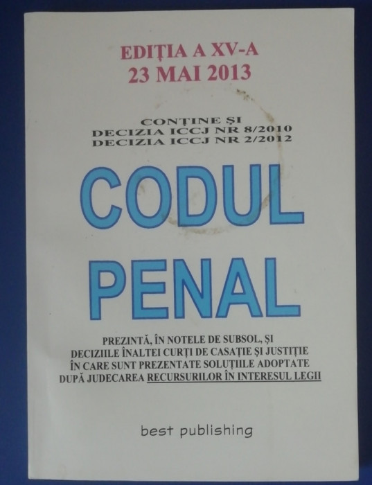 myh 35s - Codul penal - ed 2013