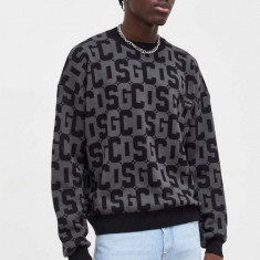 GCDS pulover de lana barbati, culoarea negru