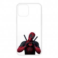 Husa iPhone 13 Pro Silicon Transparenta Model Deadpool Heart foto