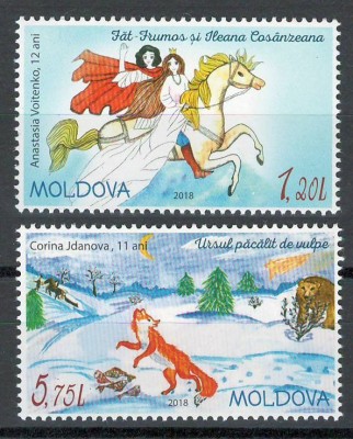 Moldova 2018 Mi 1051/52 MNH - Ziua Copilului: Desene pentru copii foto
