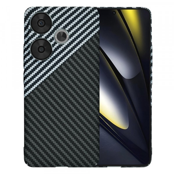 Husa pentru Xiaomi Poco F6, Techsuit, Carbonite FiberShell, Gri