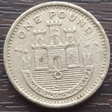 (M1509) MONEDA GIBRALTAR - 1 POUND 2001, CETATEA SI CHEIA, ADMINISTRATIE BRITANICA
