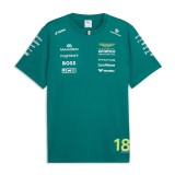 Aston Martin tricou de bărbați Lance Stroll #18 green official Teamline Replica F1 Team 2026 - XL