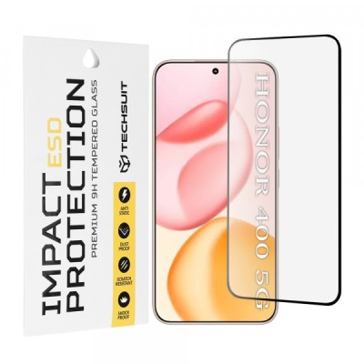 Folie de protectie Ecran Techsuit pentru Honor 400, Sticla Securizata, Full Glue, Neagra foto