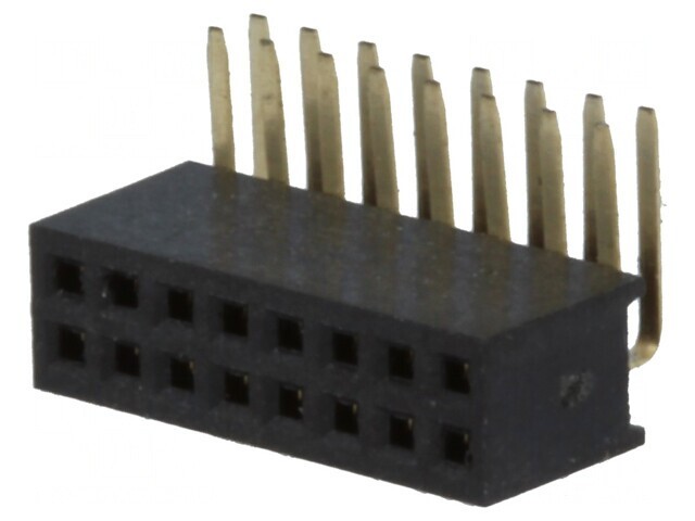 Soclu pini mamă 16 pini 90&deg; 1,27mm THT 2x8