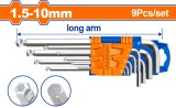 WADFOW - SET 9 CHEI IMBUS HEXAGONALE - CAP BILA - 1.5-10MM, CR-V PowerTool TopQuality
