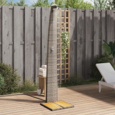 vidaXL Duș de exterior, gri, 55x60x224 cm, poliratan și lemn acacia 368210
