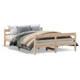 Cadru de pat cu tablie, 140x200 cm, lemn masiv de pin GartenMobel Dekor, vidaXL