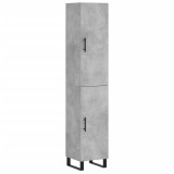 Dulap inalt, gri beton, 34,5x34x180 cm, lemn prelucrat
